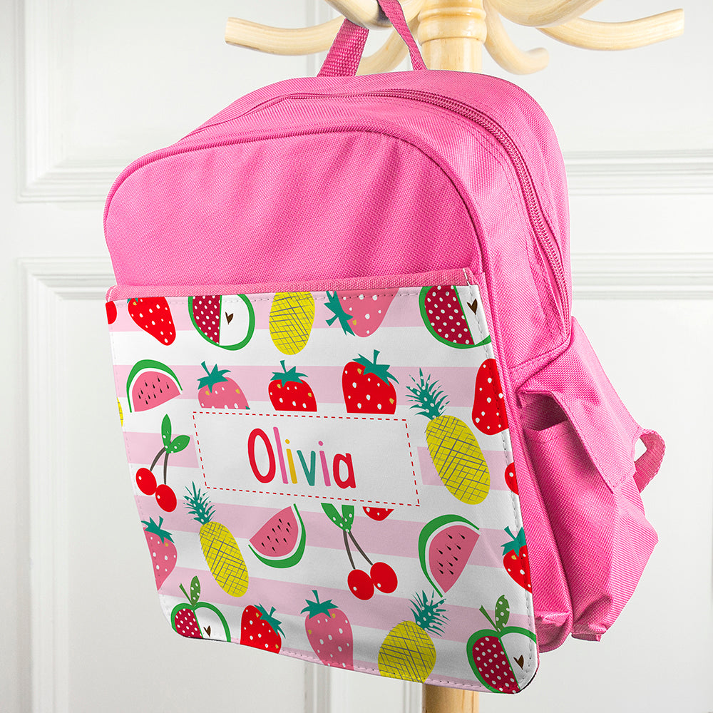 Personalised Fruit Patterned Rucksack