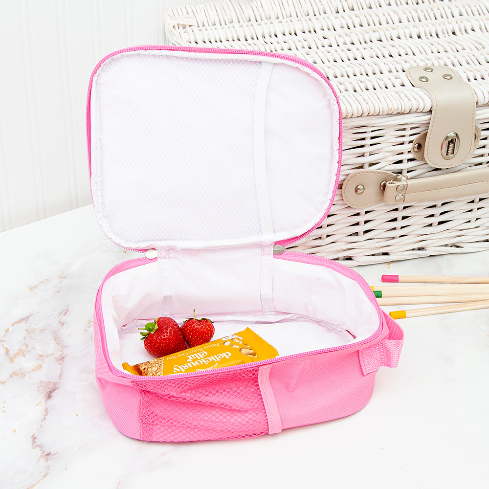Personalised Circus Themed Pink Lunch Bag
