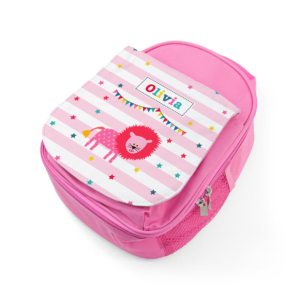 Personalised Circus Themed Pink Lunch Bag
