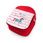 Personalised Circus Themed Red Lunch Bag