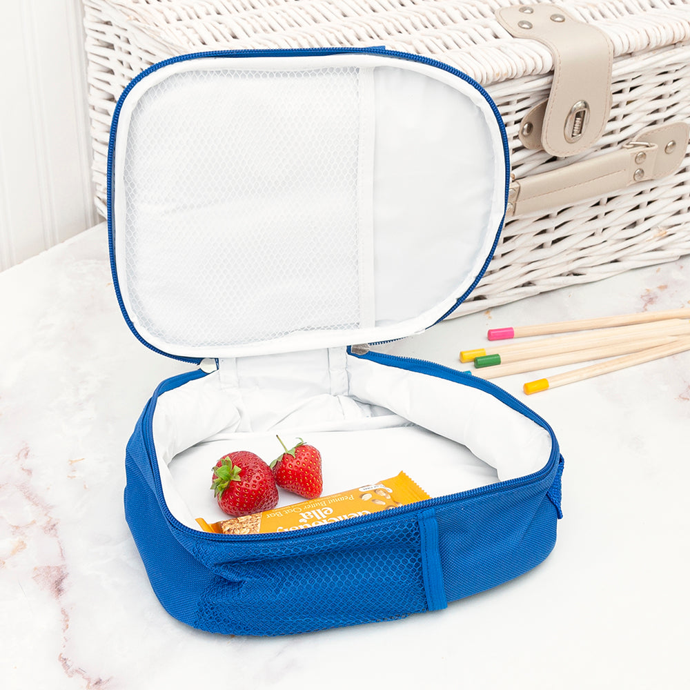 Personalised Circus Themed Blue Lunch Bag