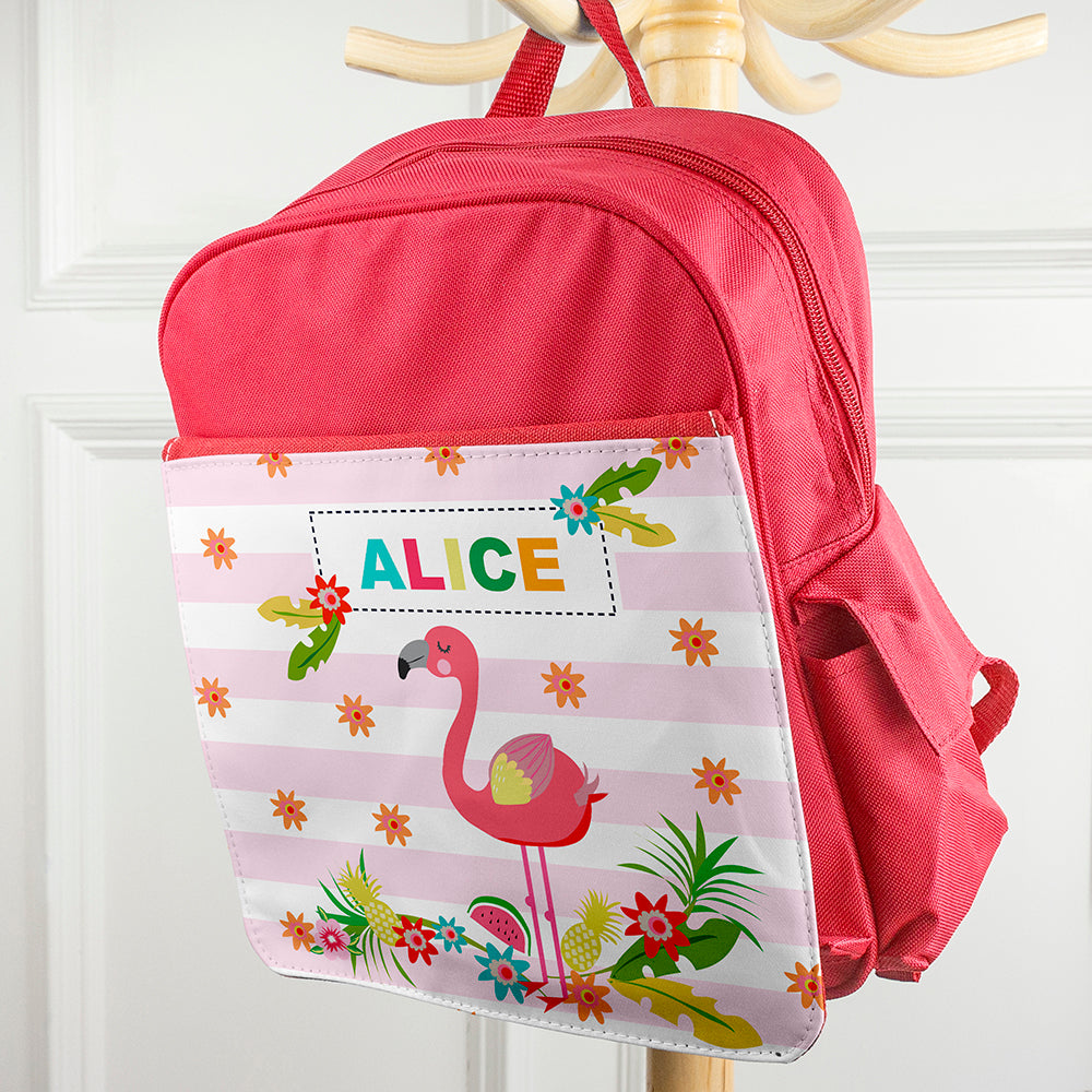 Personalised Girl's Flamingo Rucksack