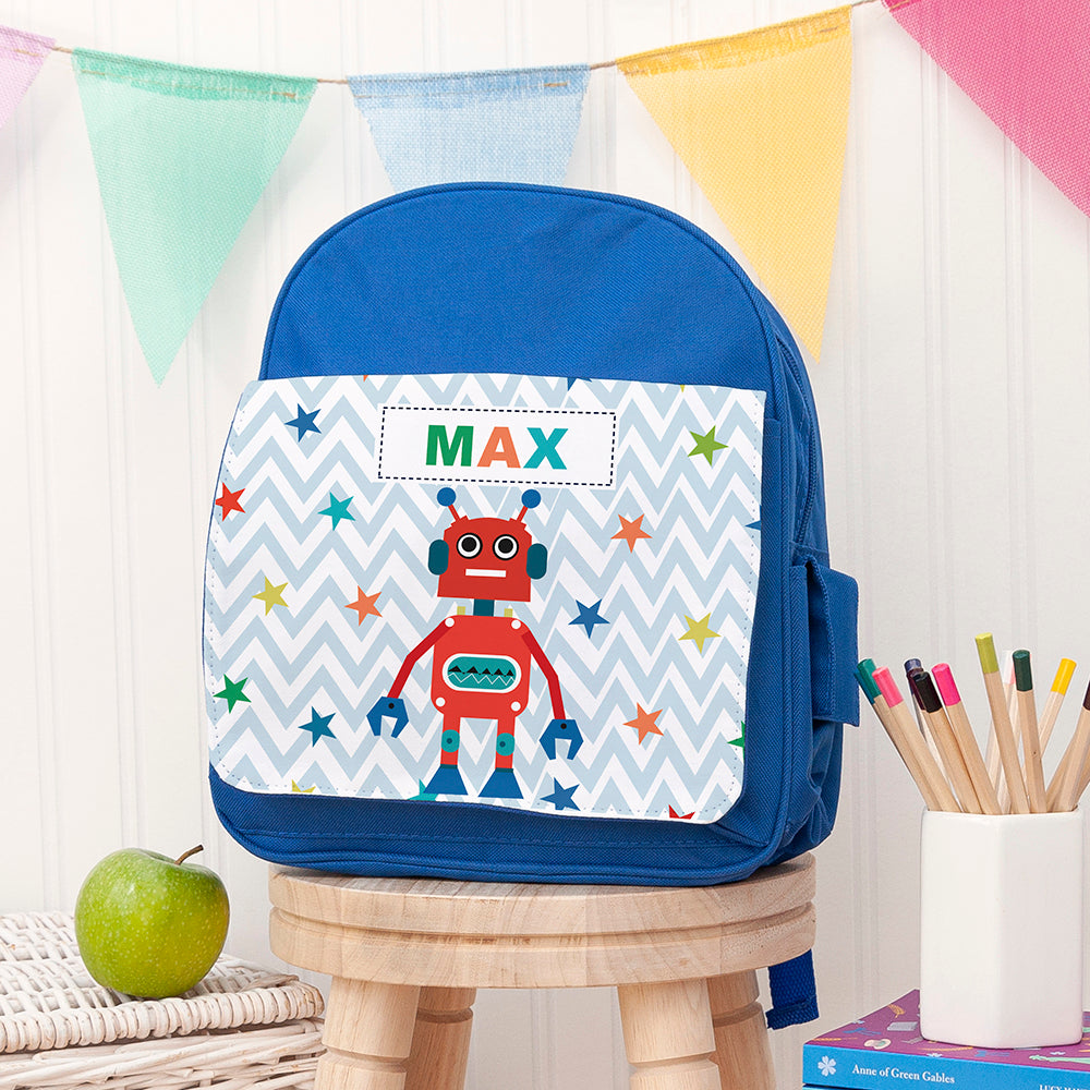 Personalised Boy's Robot Rucksack