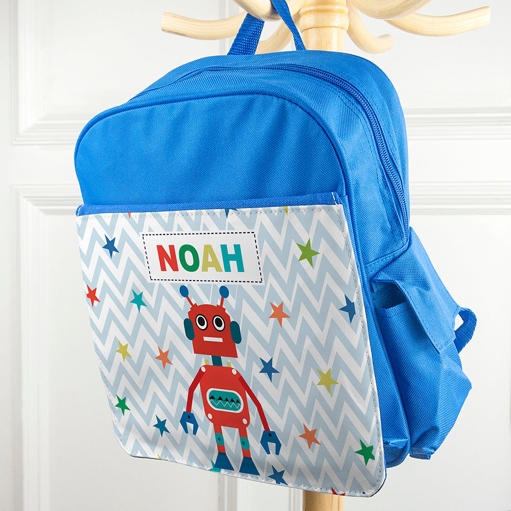 Personalised Boy's Robot Rucksack