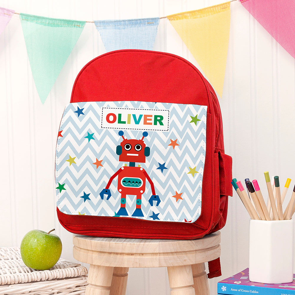 Personalised Boy's Robot Rucksack