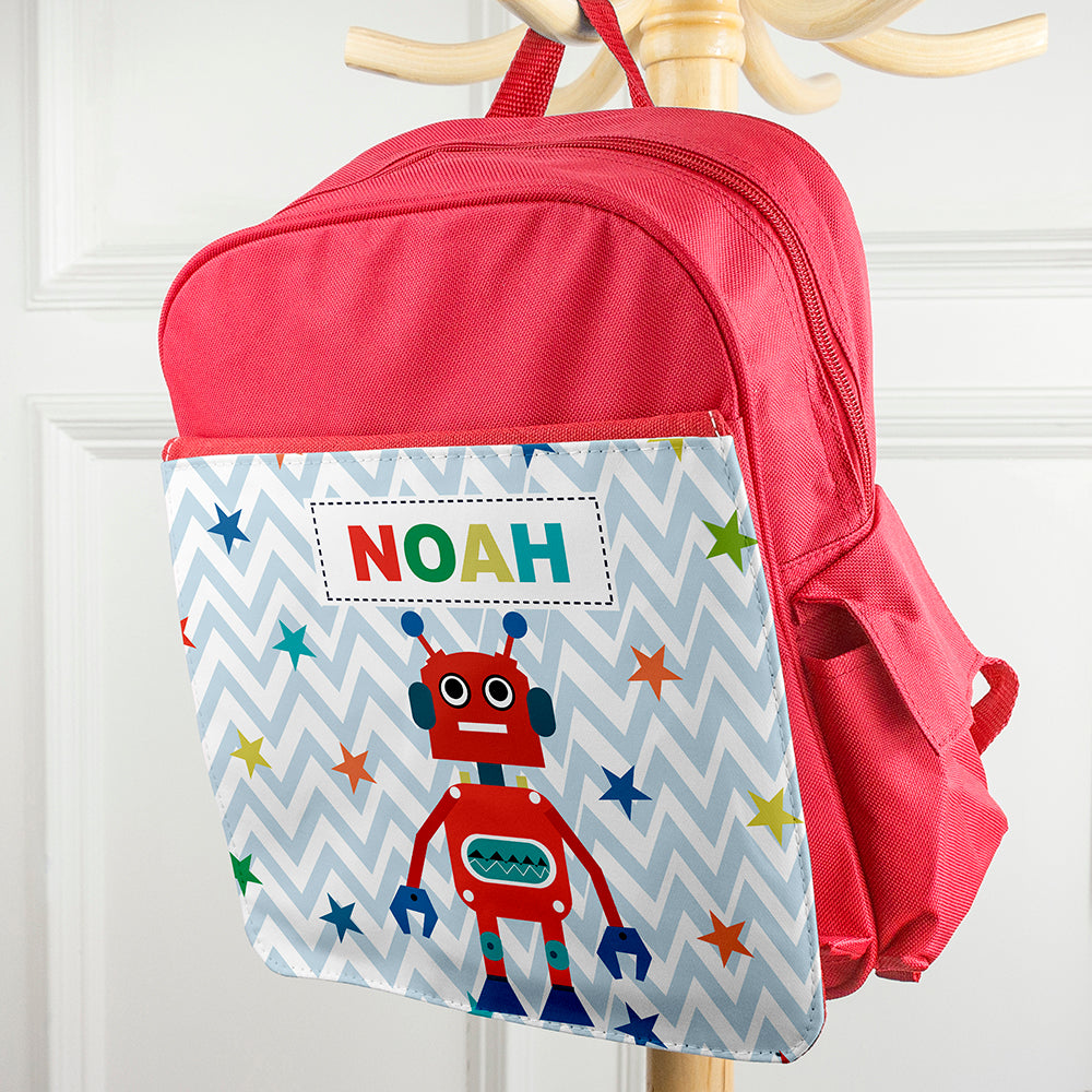 Personalised Boy's Robot Rucksack