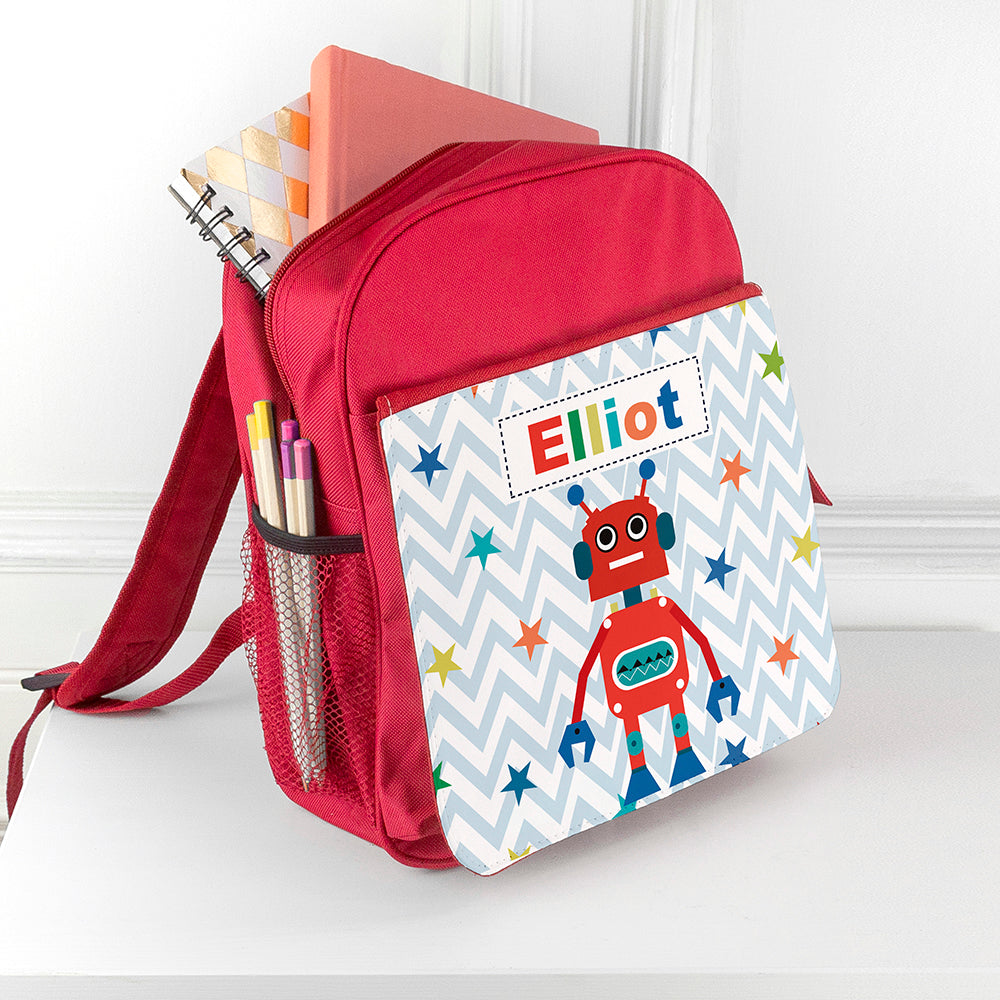Personalised Boy's Robot Rucksack