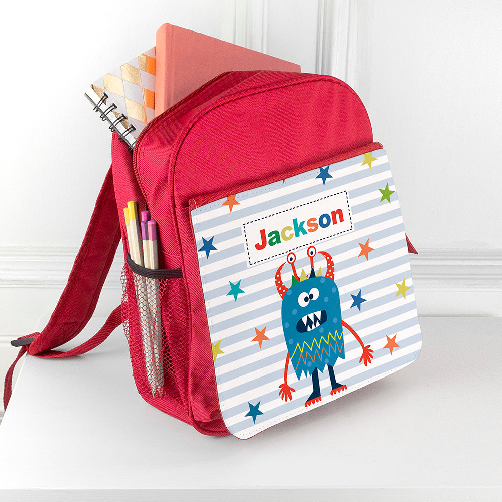 Personalised Boy's Little Monster Rucksack