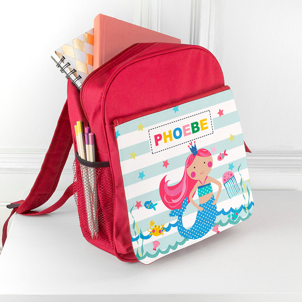 Personalised Girl's Mermaid Rucksack