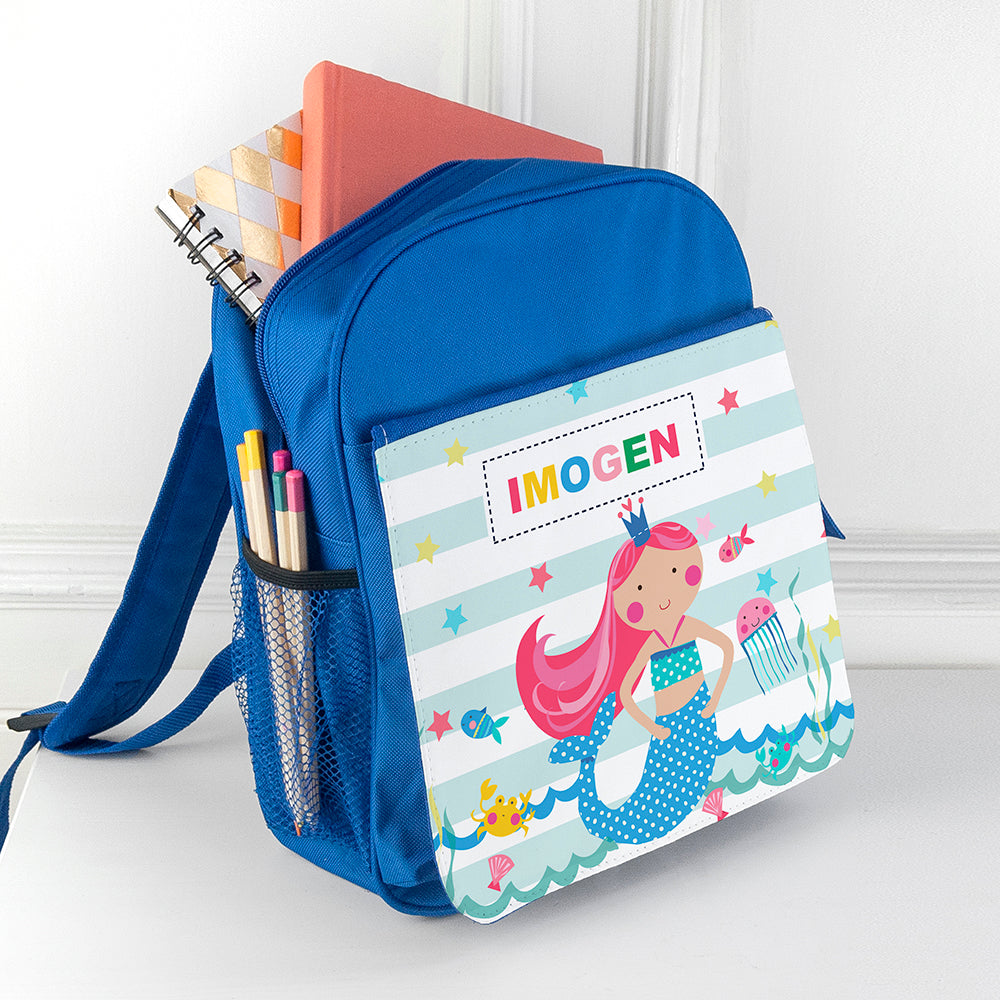 Personalised Girl's Mermaid Rucksack