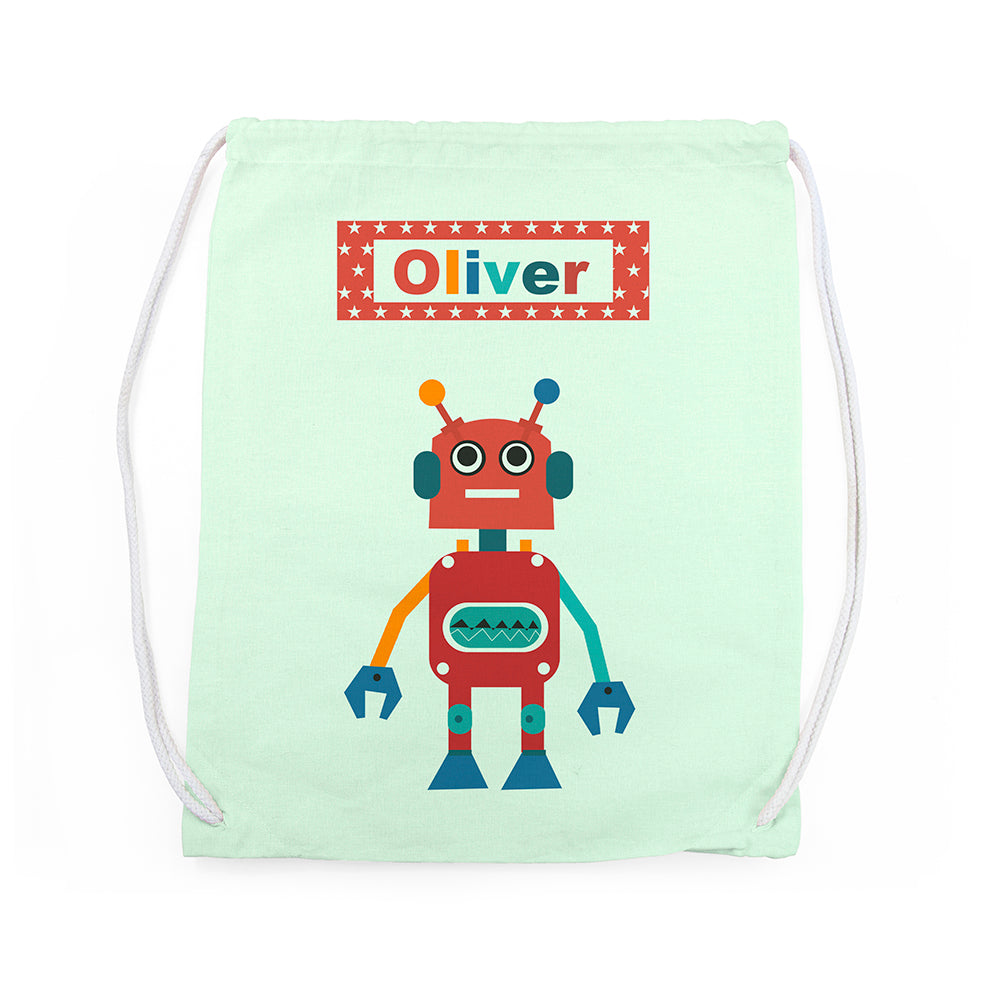 Personalised Boy's Robot PE Kit Bag