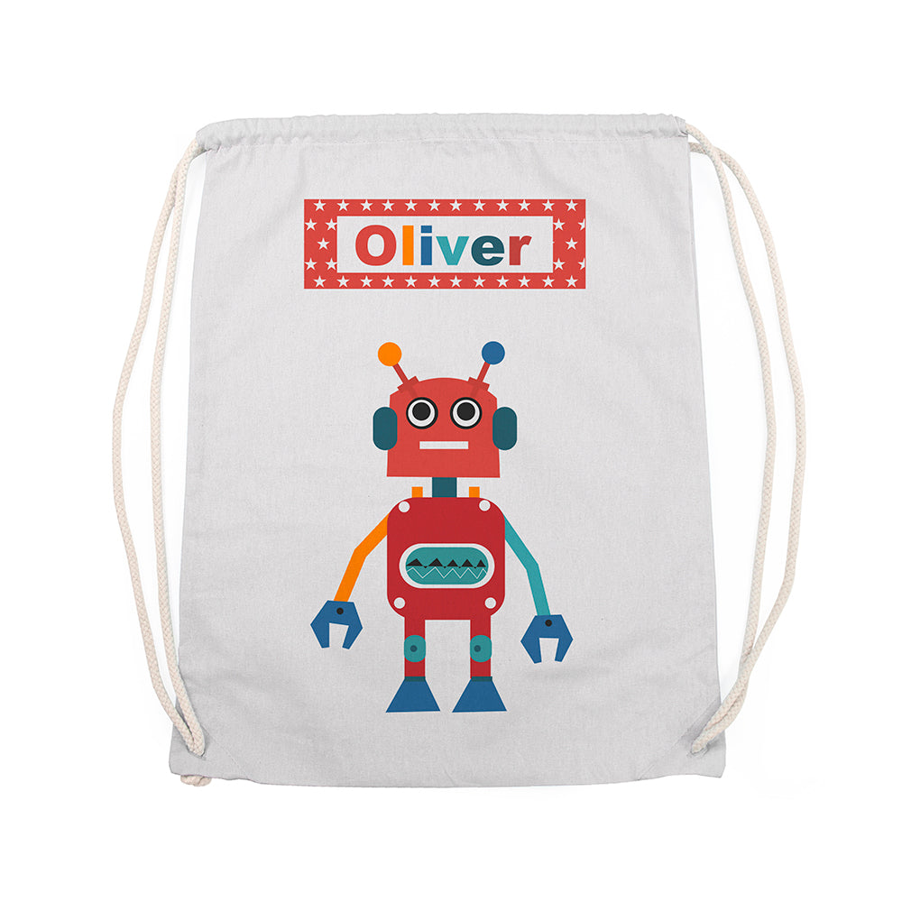 Personalised Boy's Robot PE Kit Bag