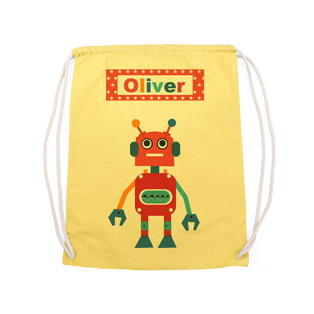 Personalised Boy's Robot PE Kit Bag
