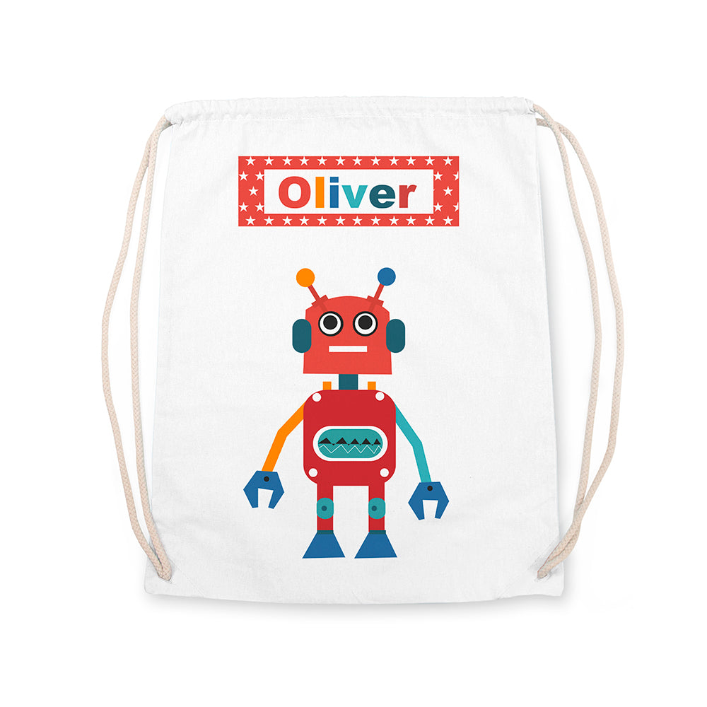Personalised Boy's Robot PE Kit Bag