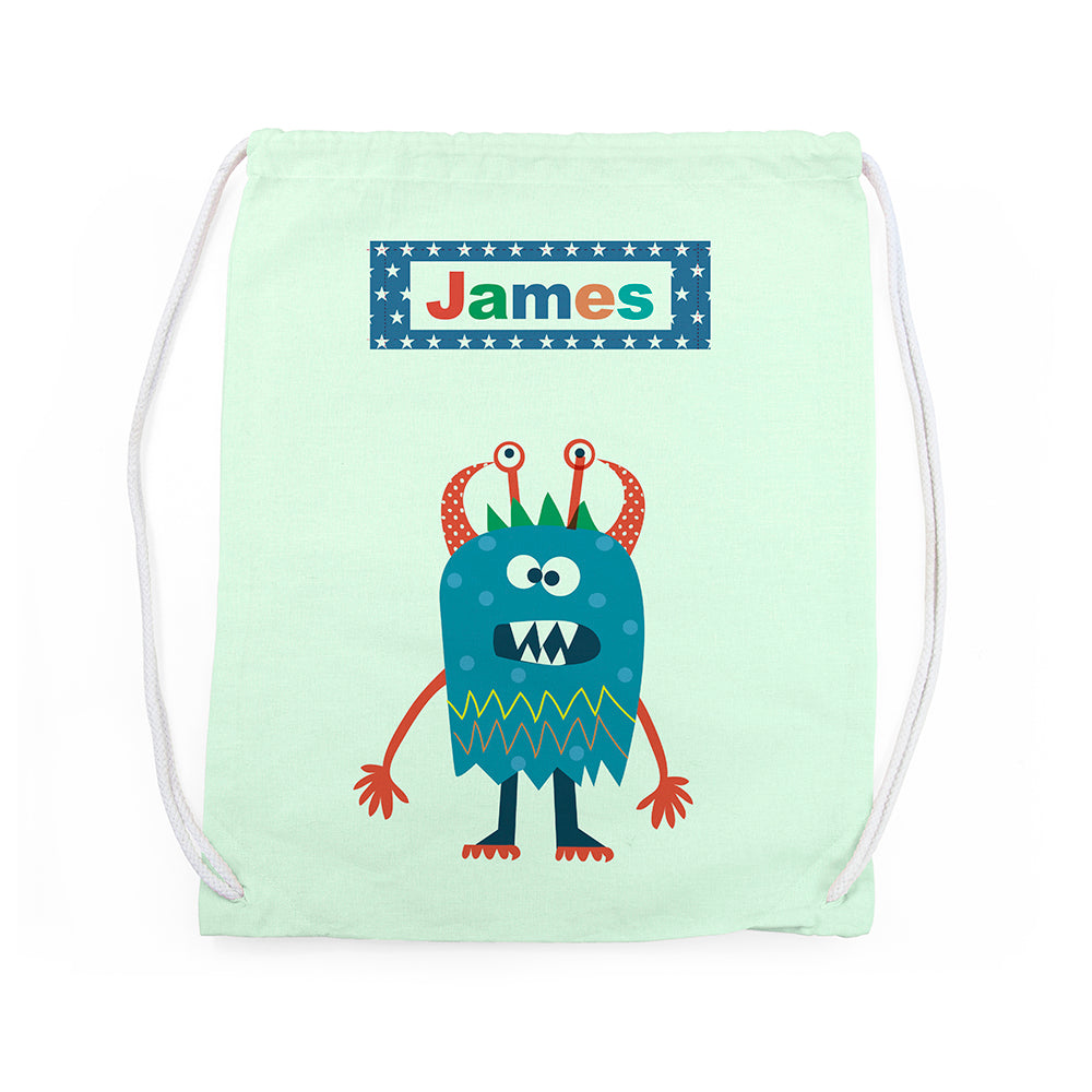 Personalised Boy's Little Monster PE Kit Bag