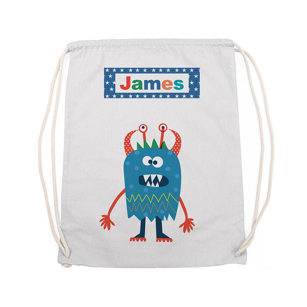 Personalised Boy's Little Monster PE Kit Bag