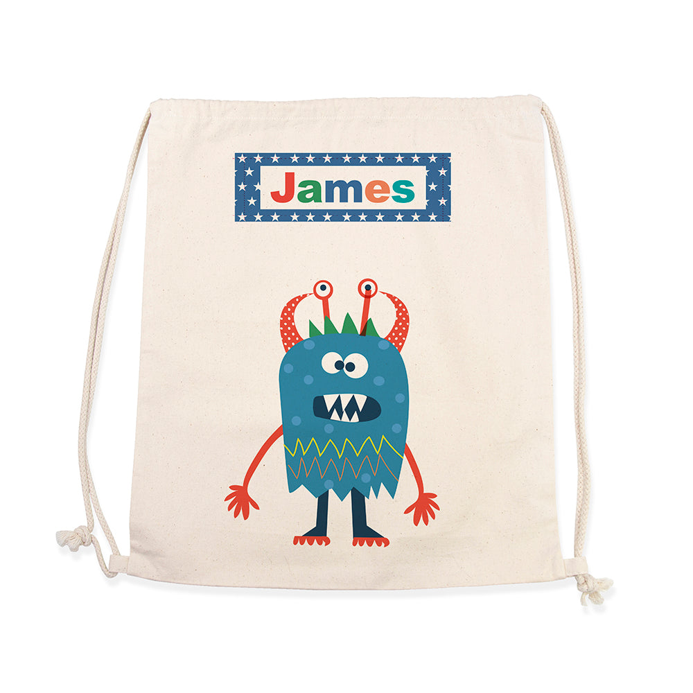 Personalised Boy's Little Monster PE Kit Bag