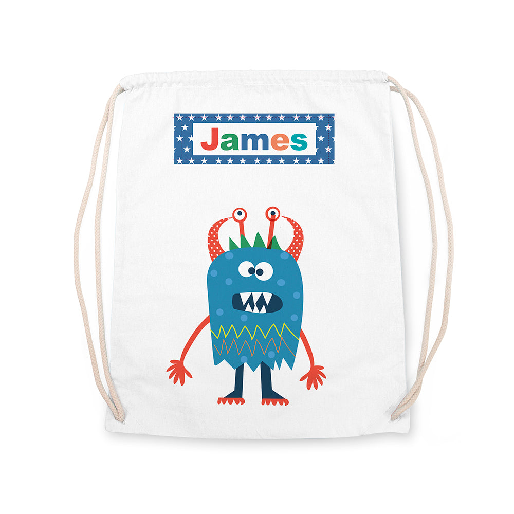 Personalised Boy's Little Monster PE Kit Bag