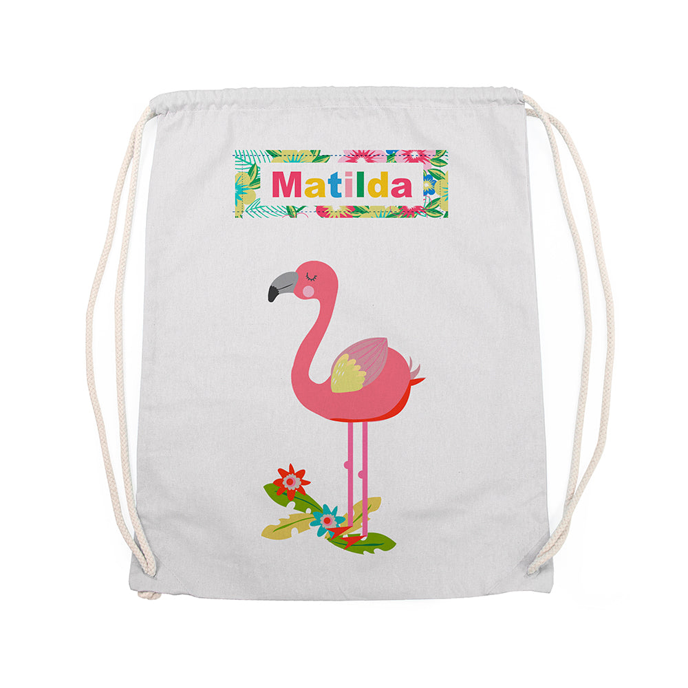 Personalised Flamingo Nursery Bag