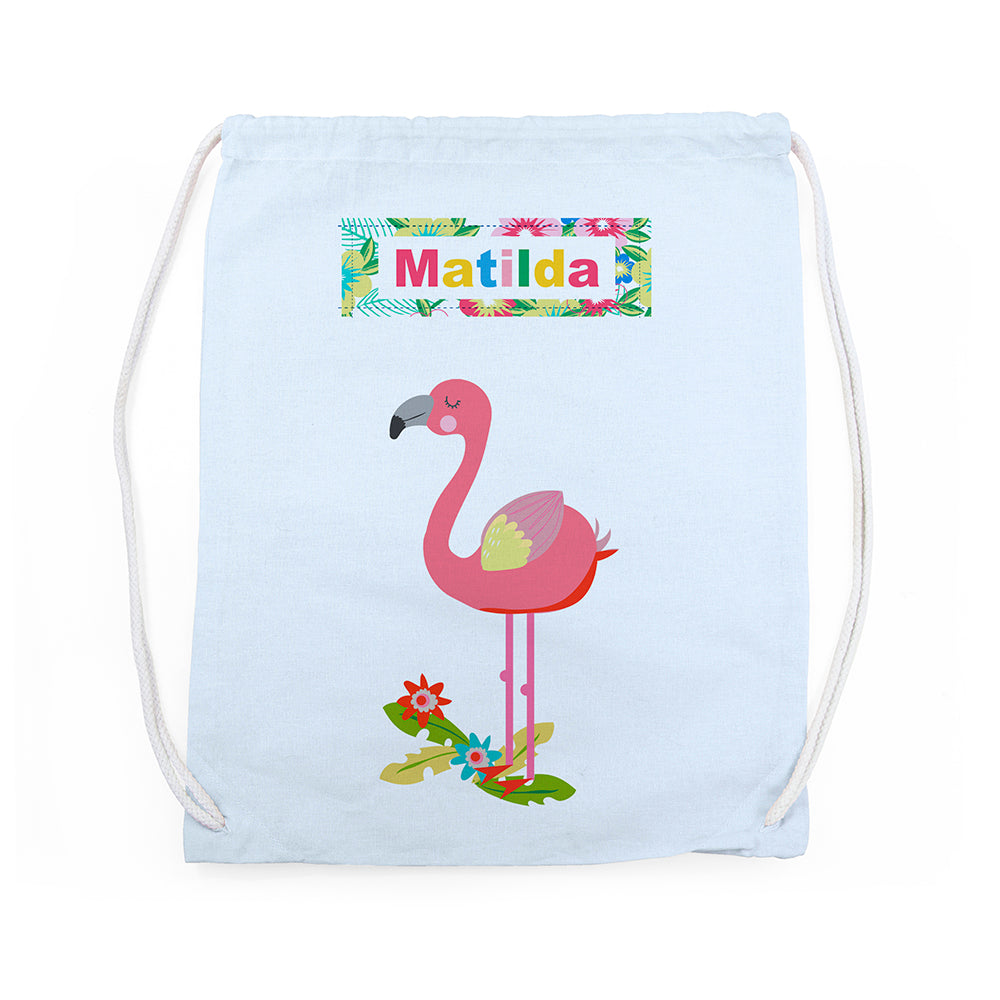 Personalised Flamingo Nursery Bag
