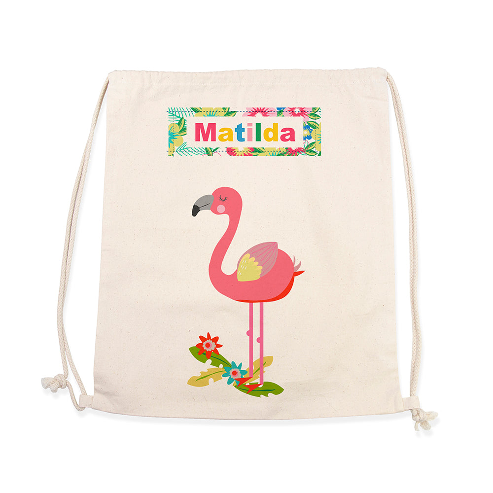 Personalised Flamingo Nursery Bag