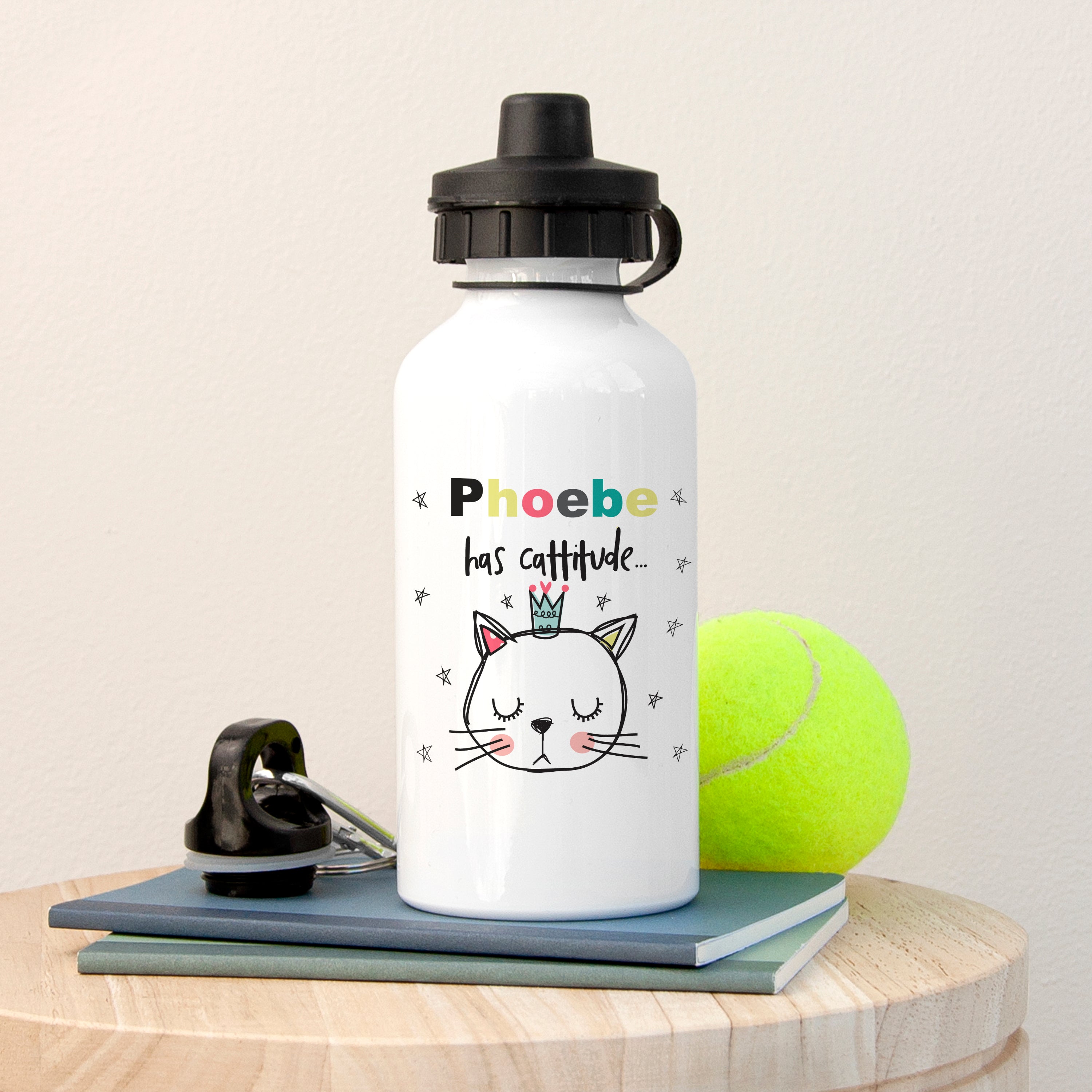 Personalised Cattitude Water Bottle