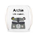 Personalised Children's Raccoon Cotton Nursery Bag