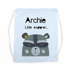 Personalised Children's Raccoon Cotton Nursery Bag