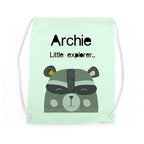 Personalised Children's Raccoon Cotton Nursery Bag