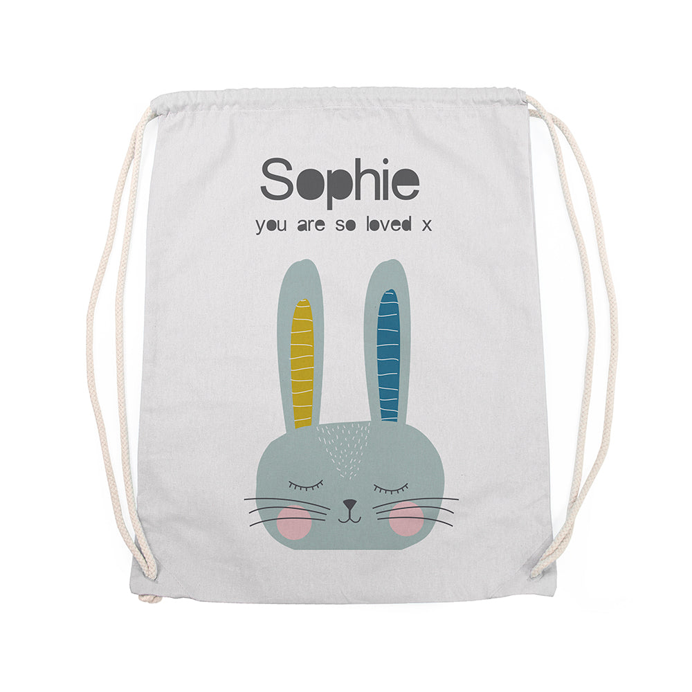 Personalised Kid's Rabbit PE Kit Bag
