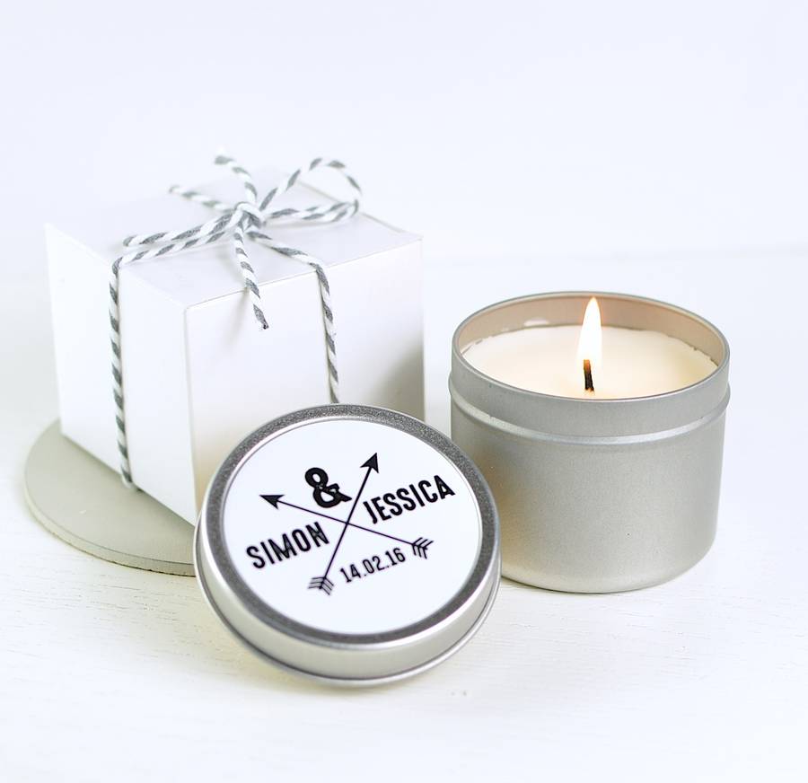 Personalised Couple's Arrows Scented Soy Candle