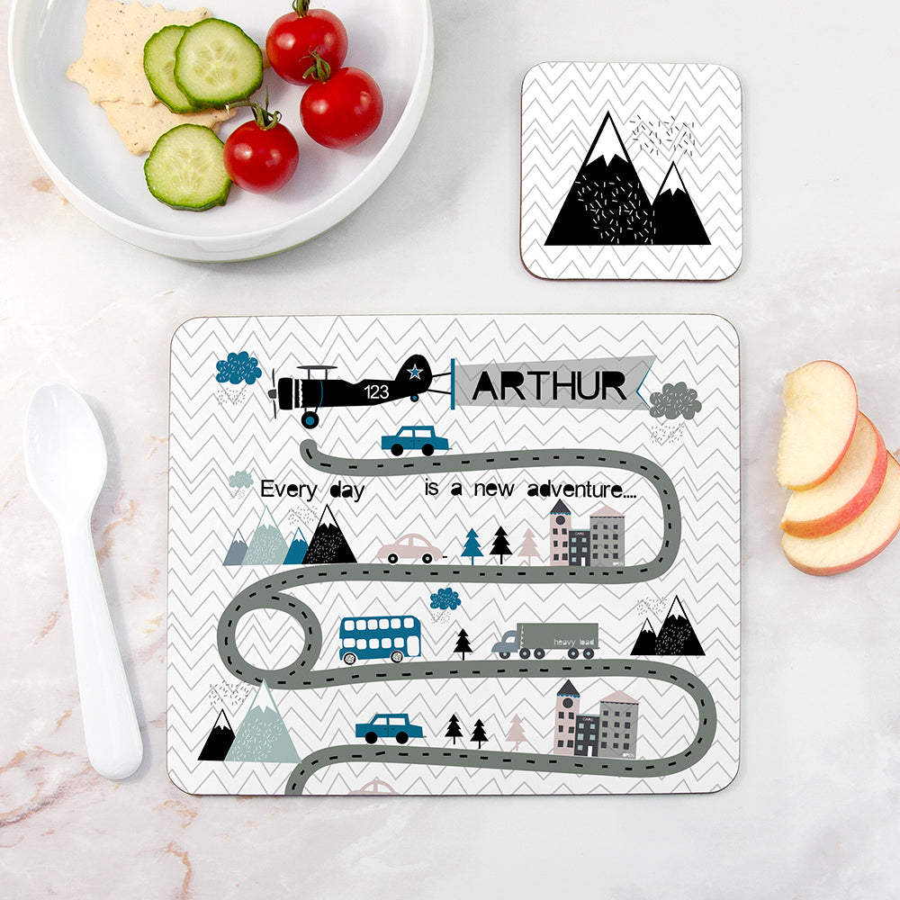 Personalised Kid's Adventure Placemat Set