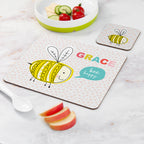 Personalised Kid's Bee Happy Placemat Set