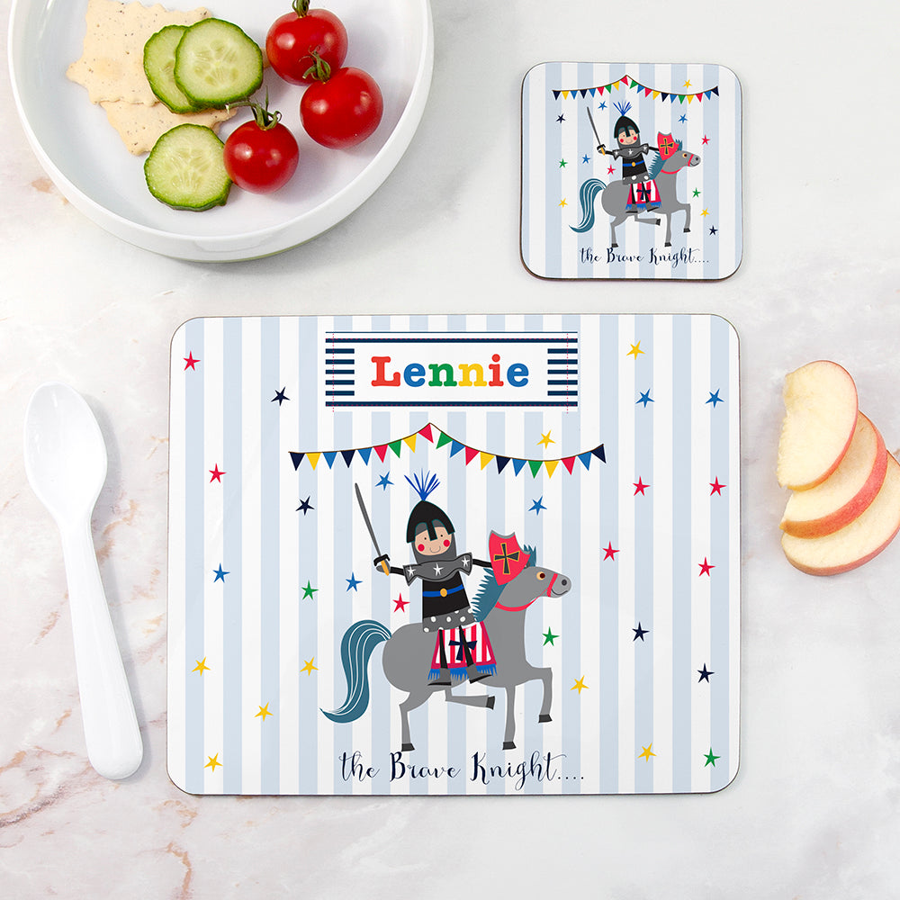 Personalised Kid's Brave Knight Placemat Set