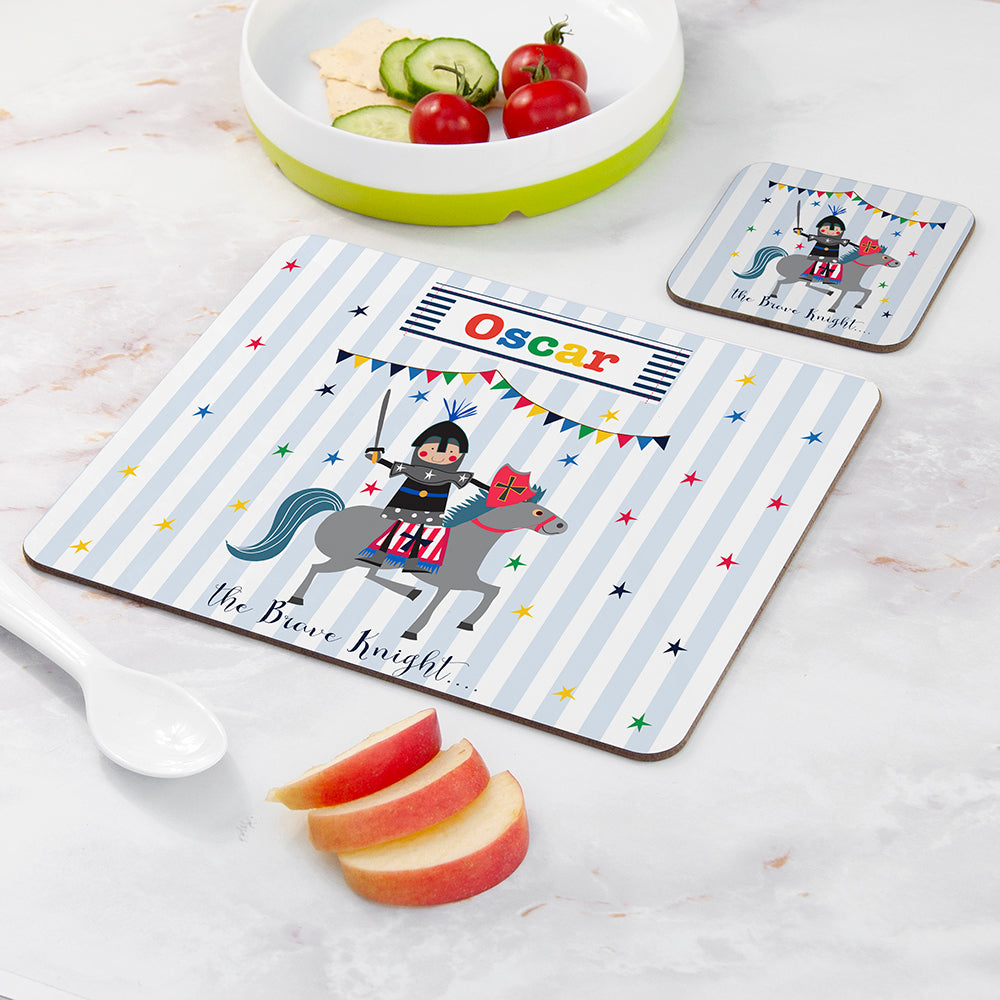 Personalised Kid's Brave Knight Placemat Set