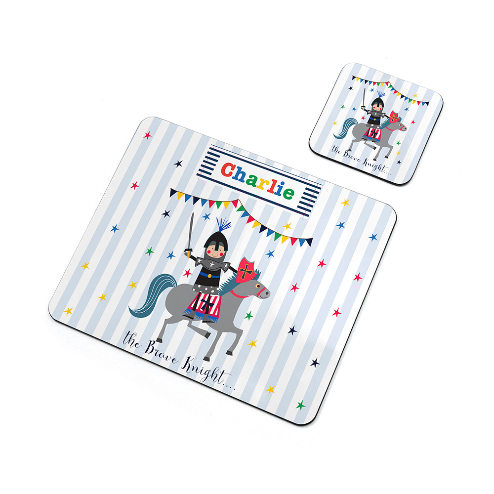 Personalised Kid's Brave Knight Placemat Set