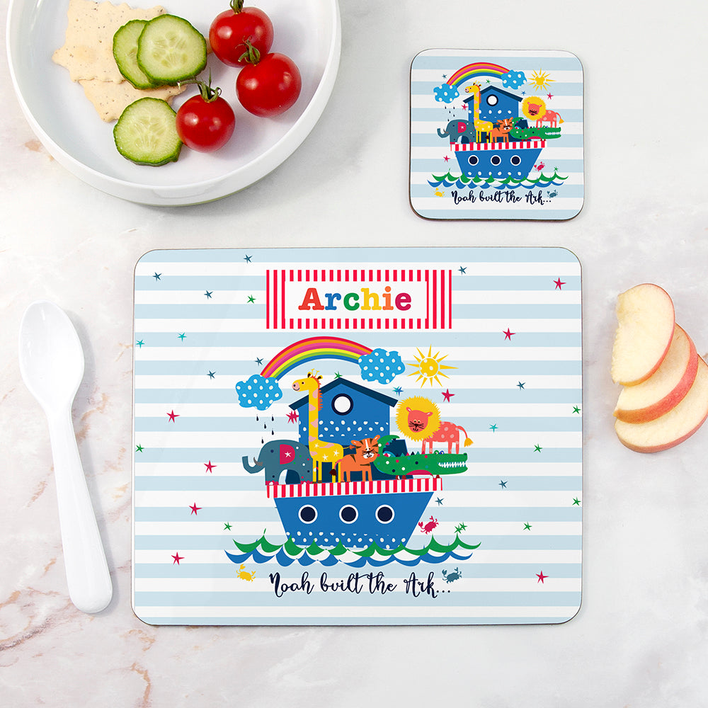 Personalised Child's Noah's Ark Placemat Set