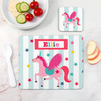Personalised Girl's Unicorn Placemat Set