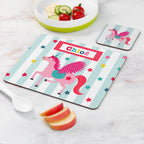 Personalised Girl's Unicorn Placemat Set