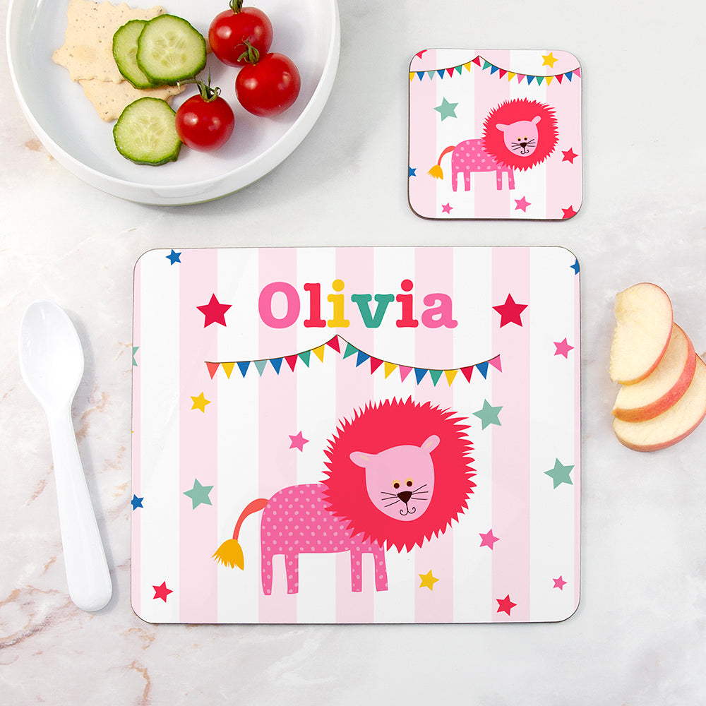 Personalised Children's Circus Lion Placemat Set