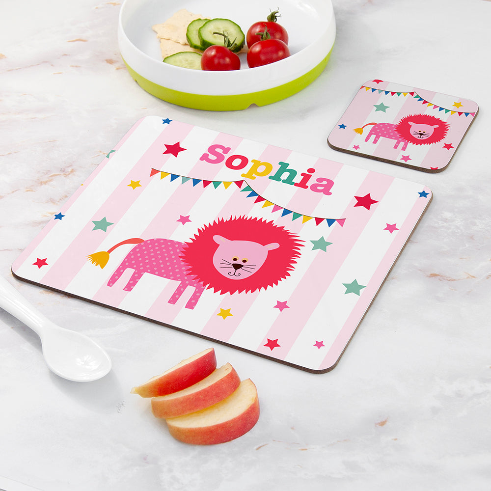 Personalised Children's Circus Lion Placemat Set