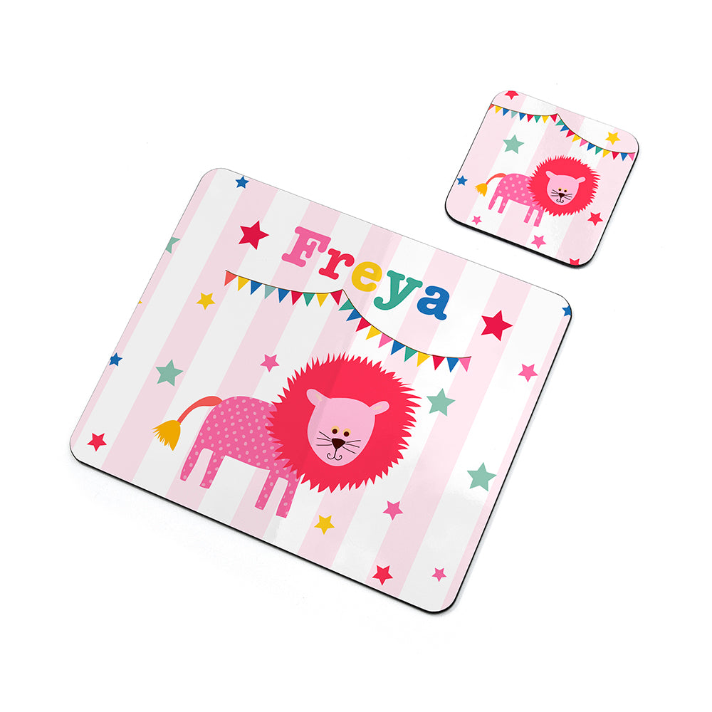Personalised Children's Circus Lion Placemat Set