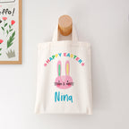 Personalised Rabbit Natural Easter Egg Hunt Bag
