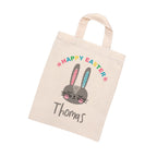 Personalised Rabbit Natural Easter Egg Hunt Bag