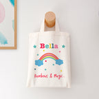 Personalised Rainbow Natural Party Bag