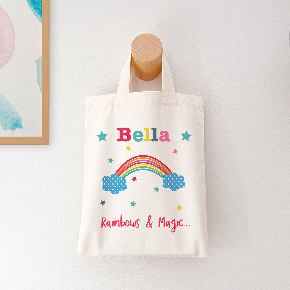 Personalised Rainbow Natural Party Bag