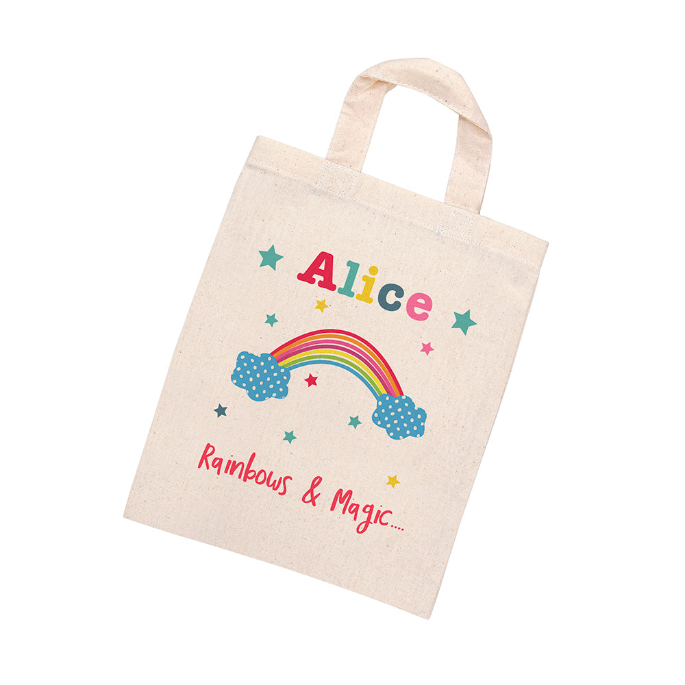 Personalised Rainbow Natural Party Bag