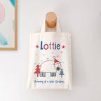 Personalised Natural Christmas Party Bag