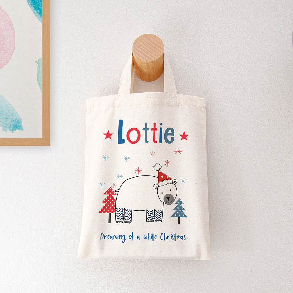 Personalised Natural Christmas Party Bag