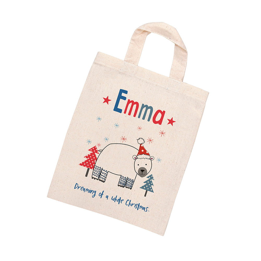 Personalised Natural Christmas Party Bag